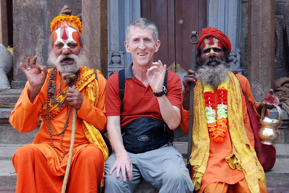 Kathmandu Durbar Square 02 04 Jerome Ryan With Two Hindu Sadhus 